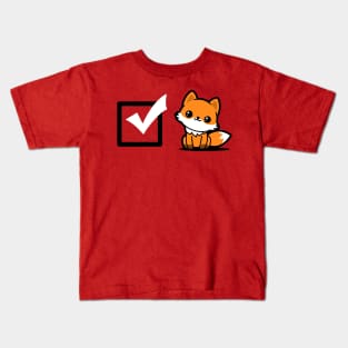 Funny Cute Kawaii Fox Cute Punny Cartoon Meme Gift For Fox Lovers Kids T-Shirt